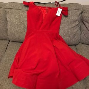 Red dress with pockets